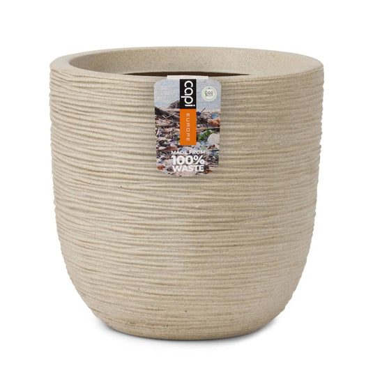 Capi bloempot waste rib 35x34 cm terrazzo beige