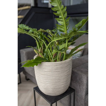 Capi bloempot waste rib 35x34 cm terrazzo beige