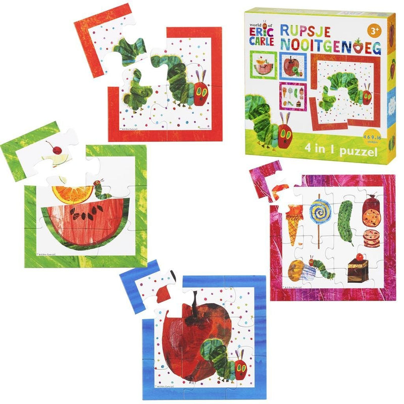 Load image into Gallery viewer, Bambolino toys rupsje nooitgenoeg puzzel, 4in1
