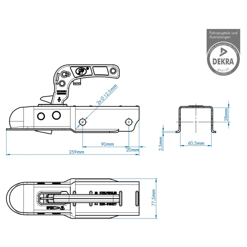 Load image into Gallery viewer, Proplus kogelkoppeling vierkant 60 mm 341004
