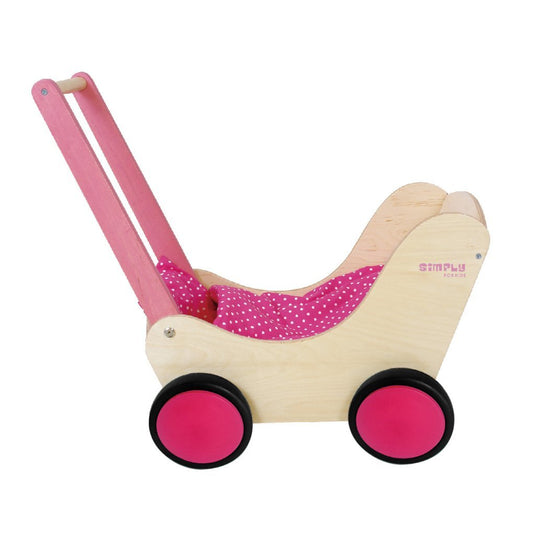 Simply for kids houten poppenwagen roze
