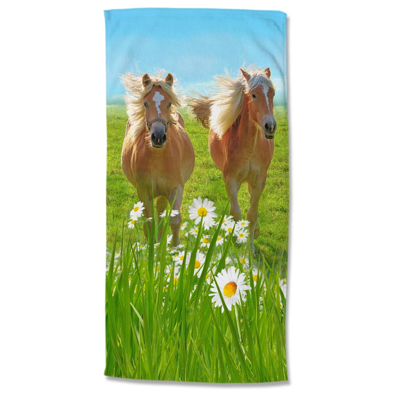 Load image into Gallery viewer, Good Morning Good Morning Strandlaken HORSES 75x150 cm meerkleurig
