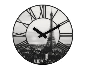 Nextime ne-3004 wandklok dia. 39 cm, plastic, 3d, grijs, #039;la ville #039;