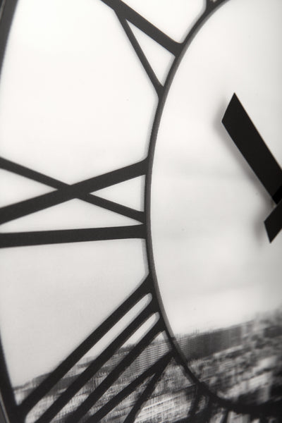 Nextime ne-3004 wandklok dia. 39 cm, plastic, 3d, grijs, #039;la ville #039;