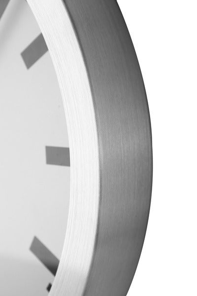 Nextime ne-3998st wandklok dia. 19 cm, geborsteld aluminium, 'station'