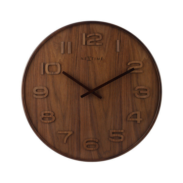 Load image into Gallery viewer, Nextime ne-3096br wandklok dia. 35 cm, hout, bruin, 'wood wood medium'
