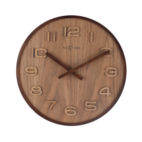 Load image into Gallery viewer, Nextime ne-3096br wandklok dia. 35 cm, hout, bruin, 'wood wood medium'
