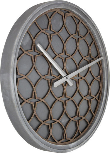 Nextime ne-3212br wandklok dia. 39.5 cm, polyresin hout, grijs