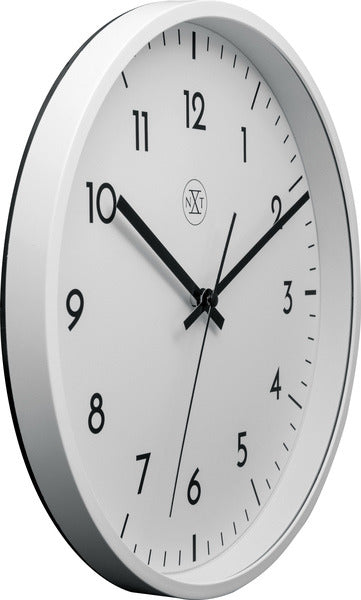 Nextime nx-7320 wandklok nxt diameter 30cm kunststof wit, witte wijzerplaat