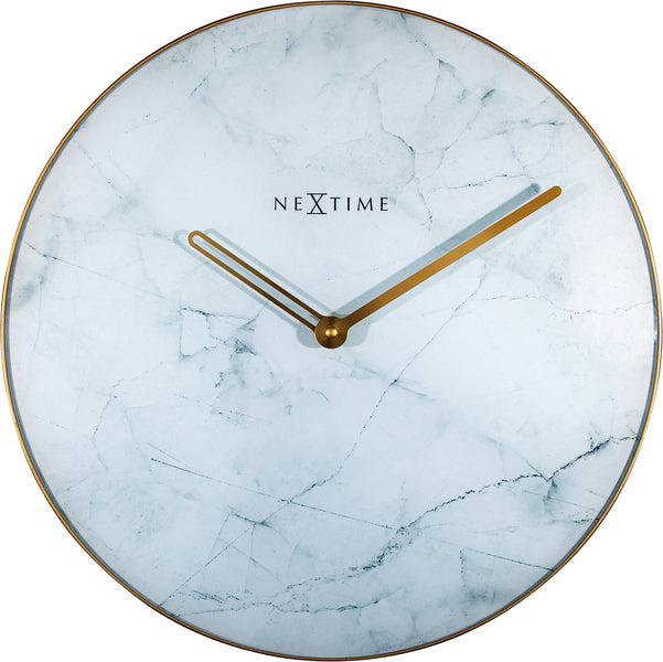 Load image into Gallery viewer, Nextime ne-8189wi wandklok marble ø 40 cm wit
