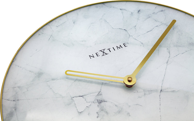 Load image into Gallery viewer, Nextime ne-8189wi wandklok marble ø 40 cm wit

