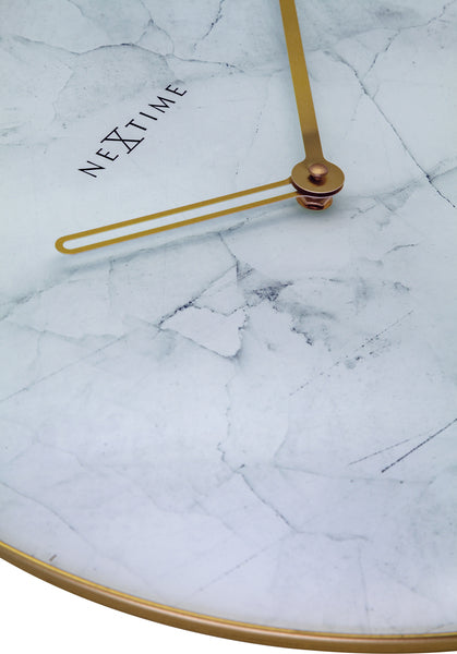 Load image into Gallery viewer, Nextime ne-8189wi wandklok marble ø 40 cm wit
