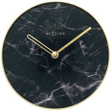 Nextime ne-5222zw tafelklok marble table dia 20cm glas zwart
