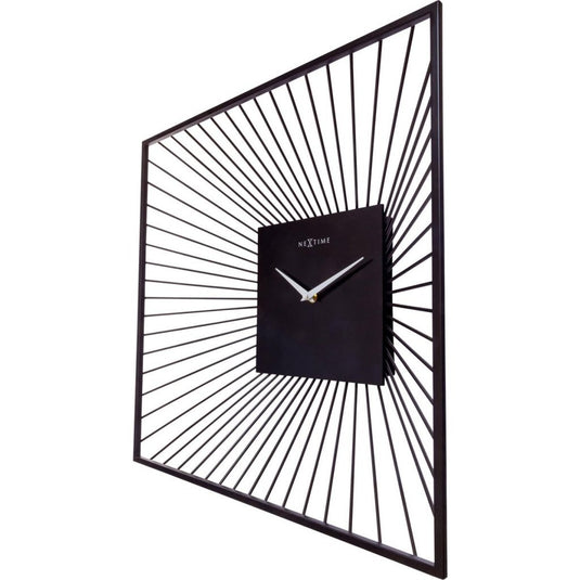 Nextime wandklok vierkant 45x45x15 cm zwart metaal