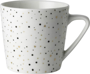 Dutch rose loft zwart-wit koffiemok wit met glitters 20cl