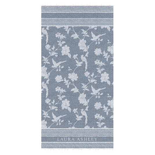 Laura ashley hamamdoek elveden midnight 90x180 cm blauw wit