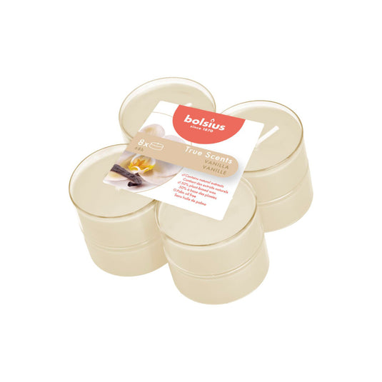 Bolsius maxilichten true scents vanille 8 stuks | 6 stuks
