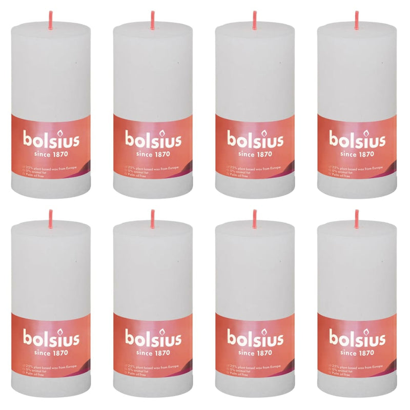 Load image into Gallery viewer, Bolsius Bolsius Stompkaarsen Shine 8 st rustiek 100x50 mm wolkenwit
