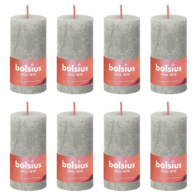 Load image into Gallery viewer, Bolsius bolsius stompkaarsen shine 8 st rustiek 100x50 mm zandgrijs
