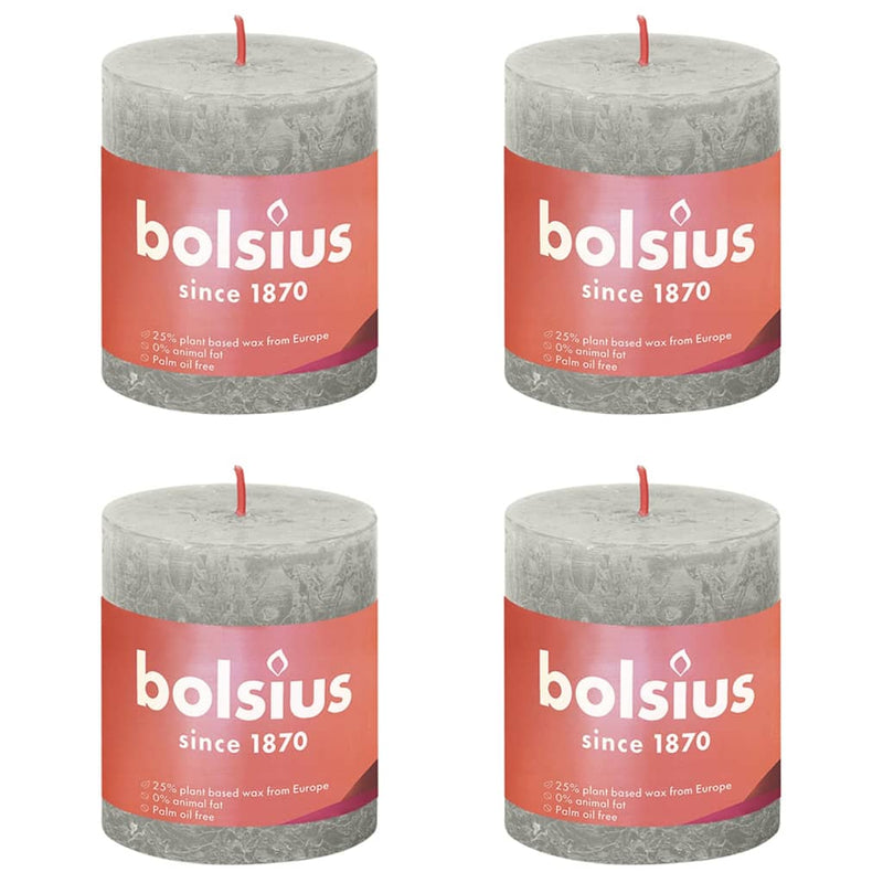 Load image into Gallery viewer, Bolsius Bolsius Stompkaarsen Shine 4 st rustiek 80x68 mm zandgrijs
