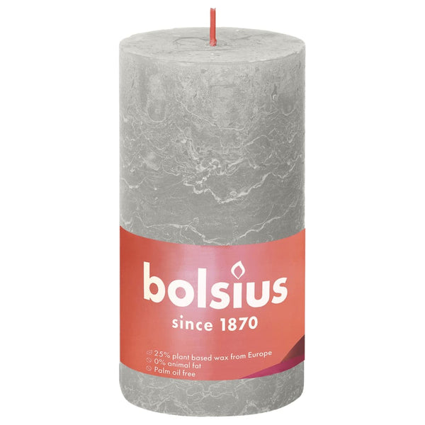 Bolsius Bolsius Stompkaarsen Shine 4 st rustiek 130x68 mm zandgrijs