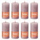 Bolsius Bolsius Stompkaarsen Shine 8 st rustiek 100x50 mm ash rose