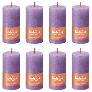 Bolsius Bolsius Stompkaarsen Shine 8 st rustiek 100x50 mm levendig violet