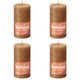 Bolsius Bolsius Stompkaarsen Shine 4 st rustiek 130x68 mm spice brown
