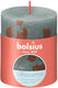 Bolsius rustiek printed stompkaars 80 68 eucalyptus green