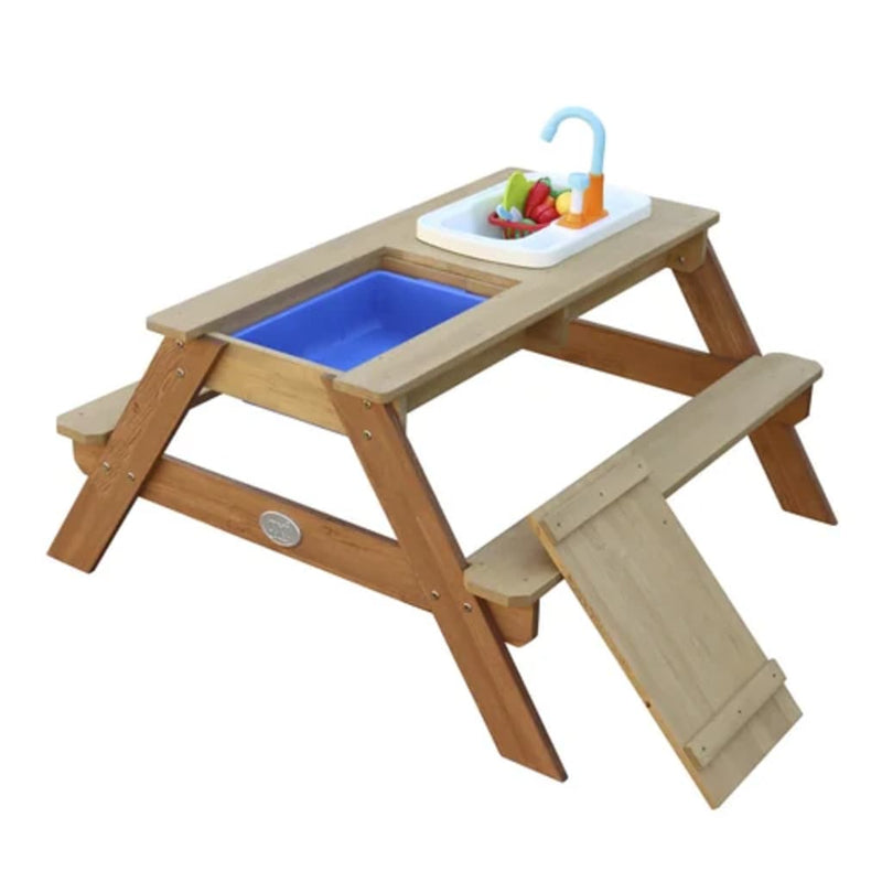 Load image into Gallery viewer, AXI AXI Zanden waterpicknicktafel Emily met speelkeuken bruin
