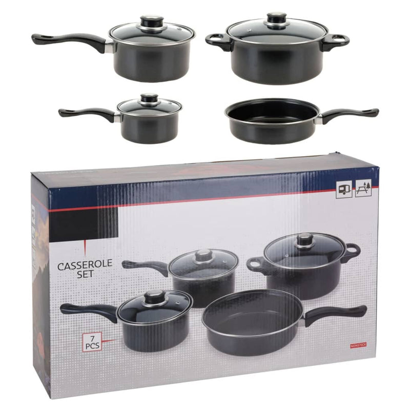 Afbeelding laden in galerijviewer, Excellent Houseware Houseware 7-delige Kookpannenset anti-aanbaklaag
