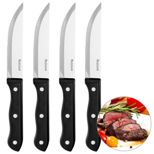Vaggan steakmessen 4 stuks rvs zwart