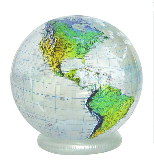 Wereldbol transparant topo 40 cm