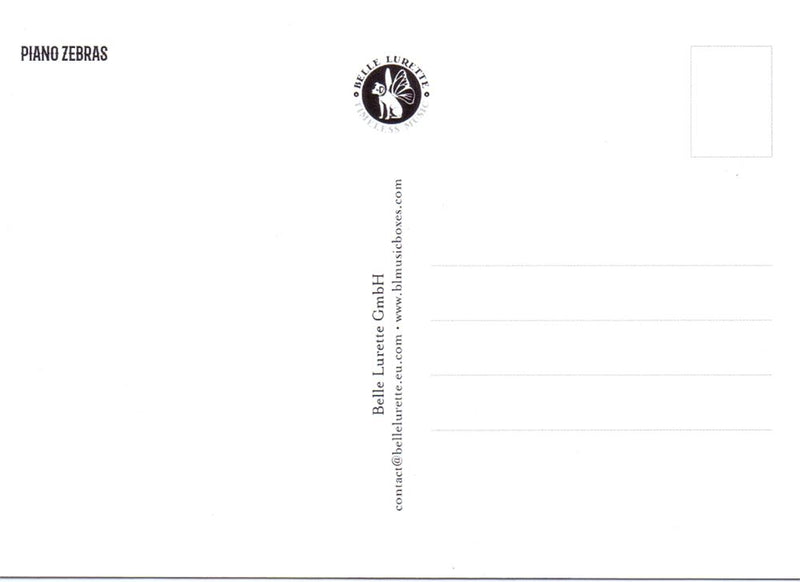 Load image into Gallery viewer, Prentbriefkaart cd03: piano zebra 6 st
