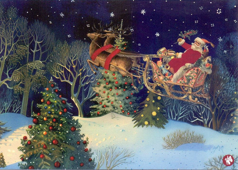 Load image into Gallery viewer, Prentbriefkaart cd09: christmas sle 6 st
