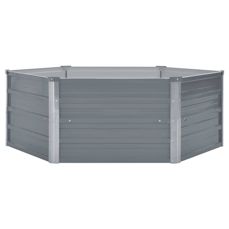 Load image into Gallery viewer, Vidaxl plantenbak verhoogd 129x129x46 cm gegalvaniseerd staal grijs
