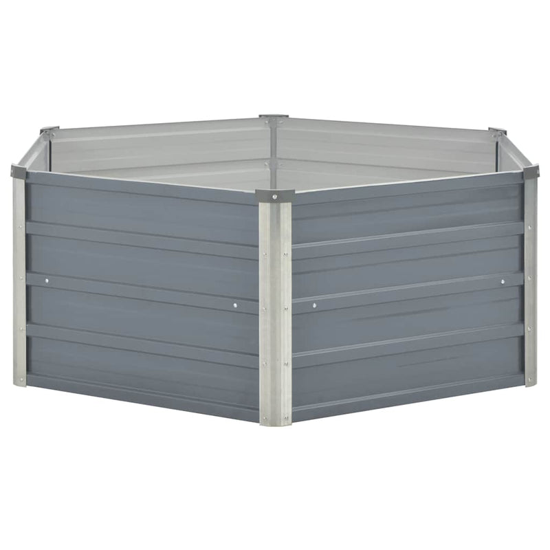 Load image into Gallery viewer, Vidaxl plantenbak verhoogd 129x129x46 cm gegalvaniseerd staal grijs

