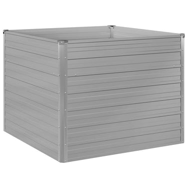 Vidaxl plantenbak verhoogd 100x100x77 cm gegalvaniseerd staal grijs