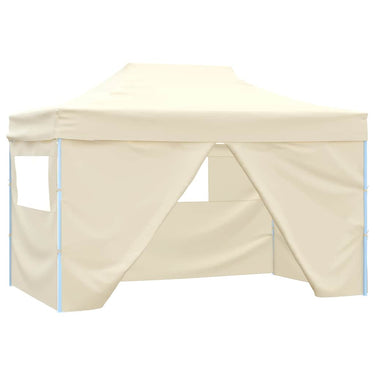Vidaxl vouwtent pop-up met 4 zijwanden 3x4,5 m crèmewit