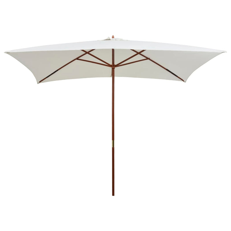 Load image into Gallery viewer, Vidaxl parasol met houten paal 200x300 cm crèmewit
