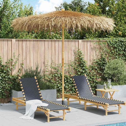 Vidaxl parasol van bamboe met dak van bananenbladeren 210 cm