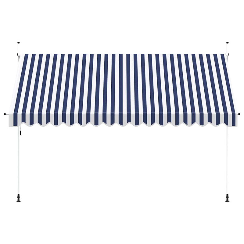 Load image into Gallery viewer, Vidaxl luifel handmatig uittrekbaar 400 cm blauw en witte strepen
