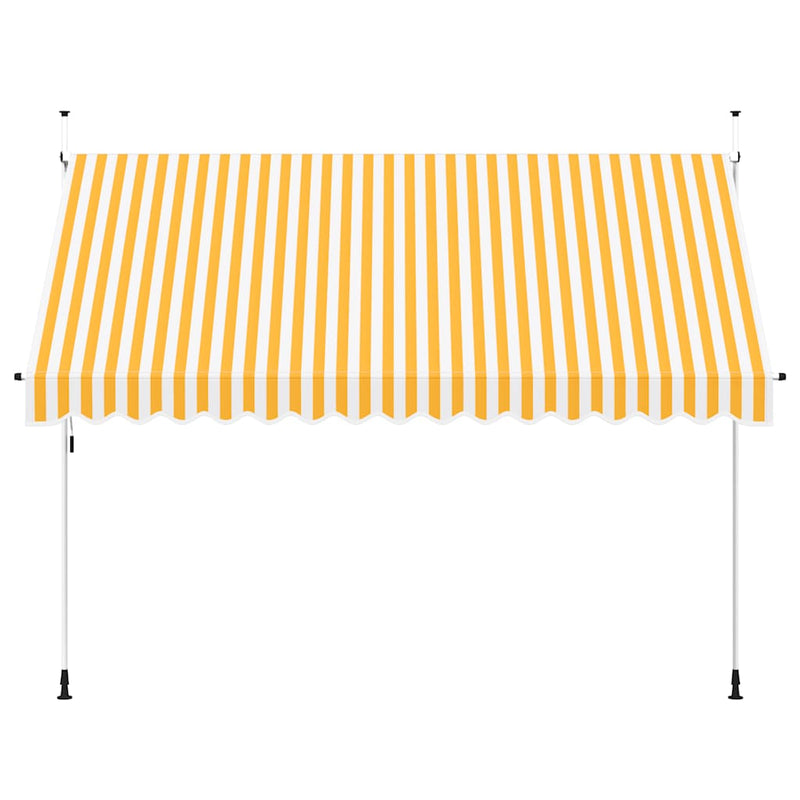 Load image into Gallery viewer, Vidaxl luifel handmatig uittrekbaar 350 cm oranje en witte strepen
