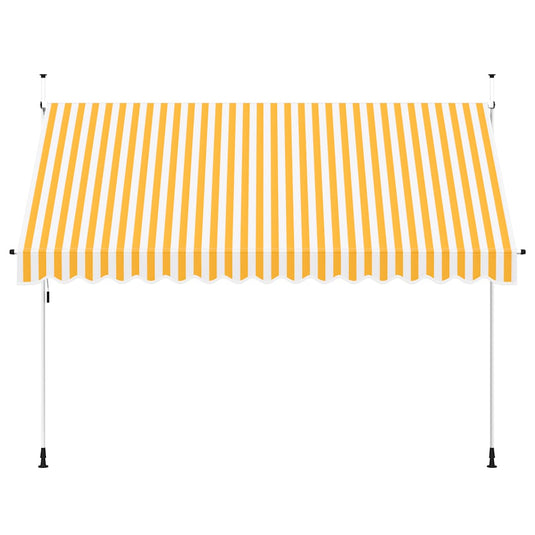 Vidaxl luifel handmatig uittrekbaar 350 cm oranje en witte strepen