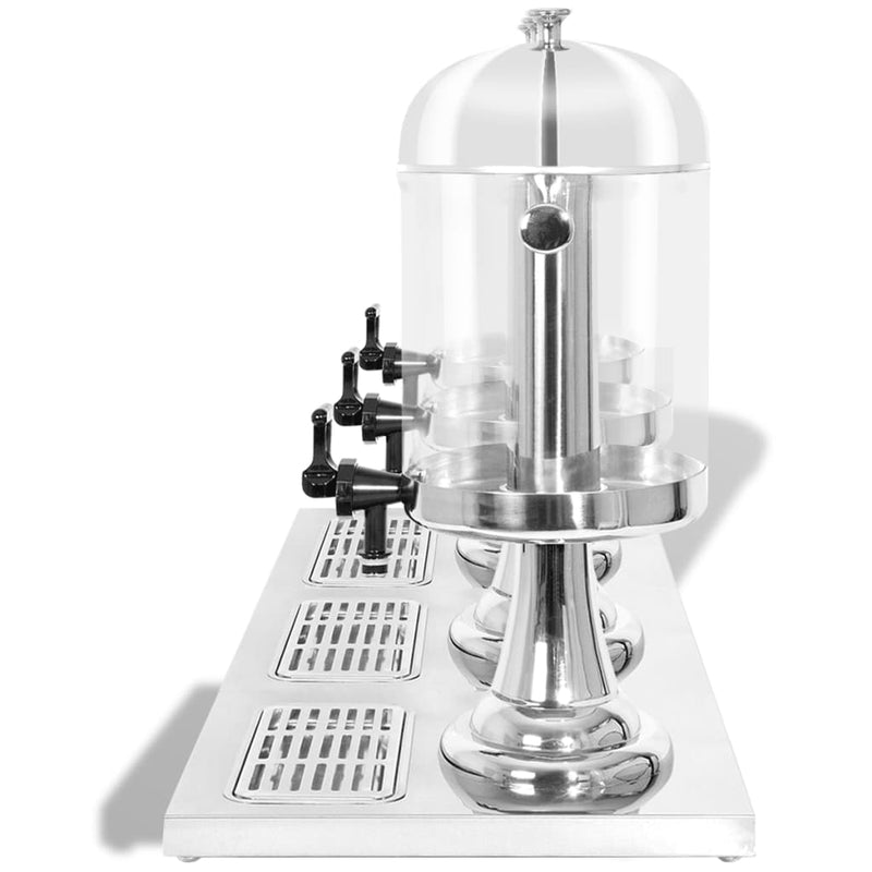 Load image into Gallery viewer, Vidaxl drievoudige sapdispenser roestvrij staal 3x8 l
