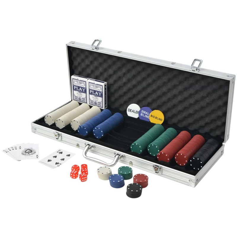 Load image into Gallery viewer, Vidaxl pokerset met 500 chips aluminium
