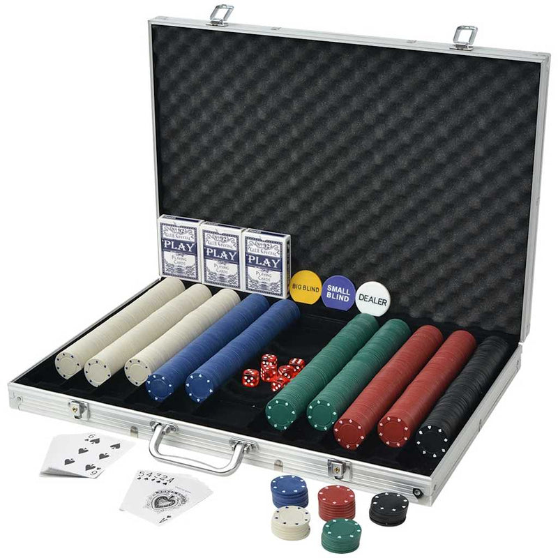 Load image into Gallery viewer, Vidaxl pokerset met 1000 chips aluminium
