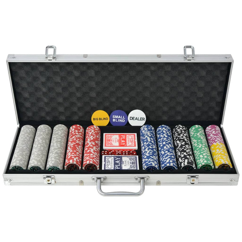 Load image into Gallery viewer, Vidaxl pokerset met 500 chips aluminium
