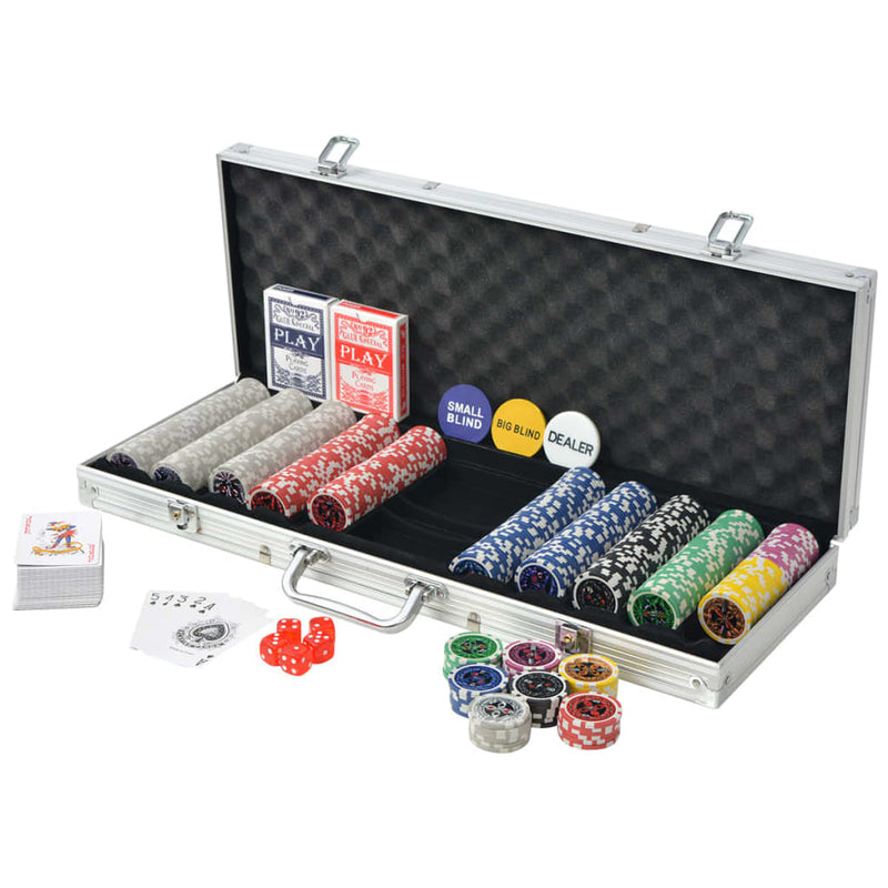Load image into Gallery viewer, Vidaxl pokerset met 500 chips aluminium
