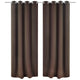 Vidaxl gordijnen met metalen ringen verduisterend 135x175 bruin 2 st
